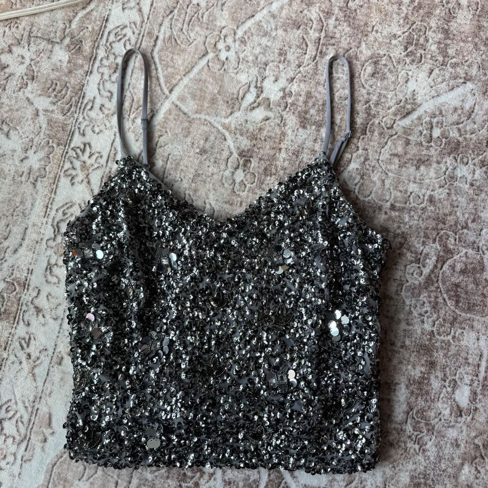 Express silver sequin cami